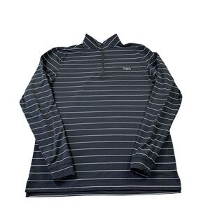 Good Good Golf Black White Striped Performance Half Zip Pullover Sjze Medium